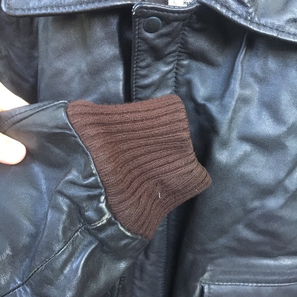 Vintage American Express Genuine Leather Flight Jacket Made in Brazil Size 46 - Picture 4 of 10